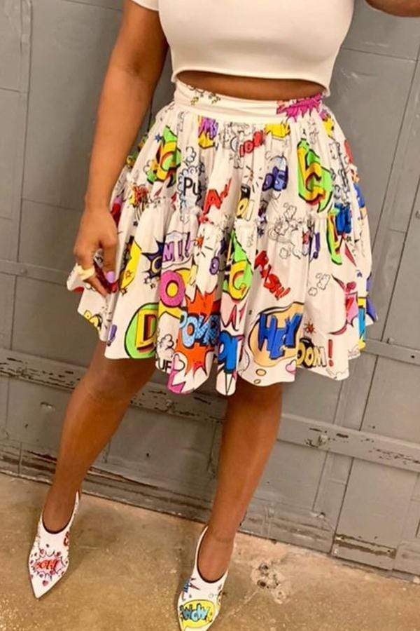 VogueRegion Casual Printed Skirts - VogueRegion