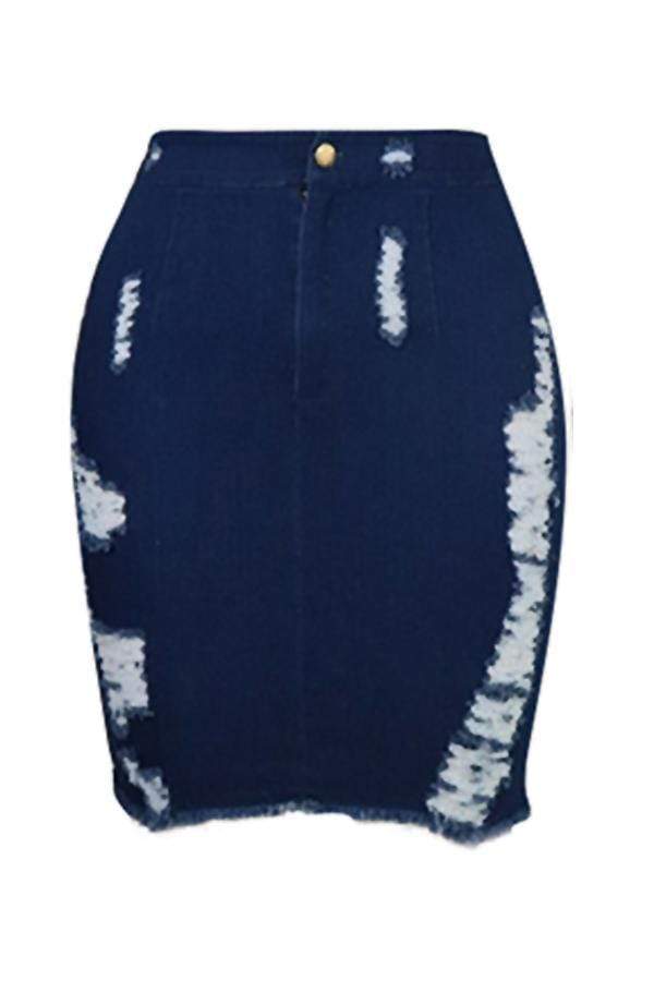 VogueRegion Casual Broken Holes Skirt - VogueRegion