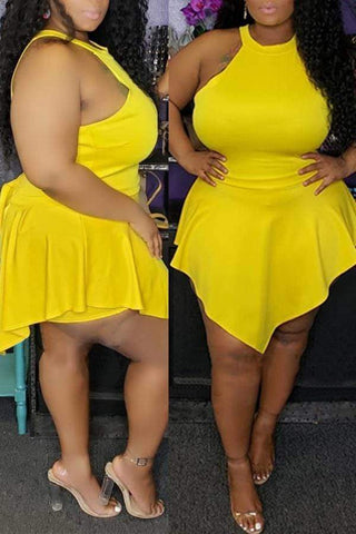 Sexy Halter Neck Asymmetrical One-piece Romper