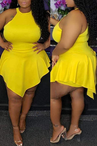 Sexy Halter Neck Asymmetrical One-piece Romper