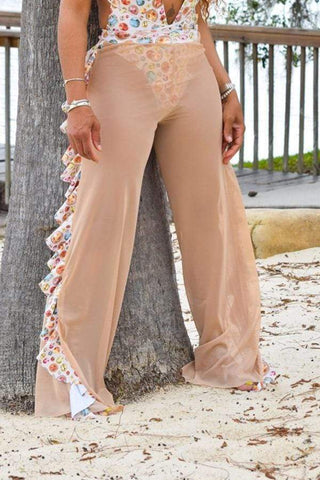 Sexy See-though Ruffle Deign Pants