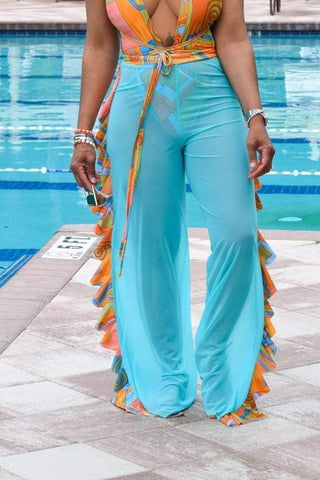 Sexy See-though Ruffle Deign Pants
