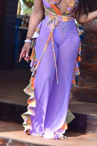 Sexy See-though Ruffle Deign Pants
