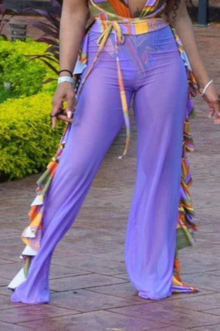 Sexy See-though Ruffle Deign Pants