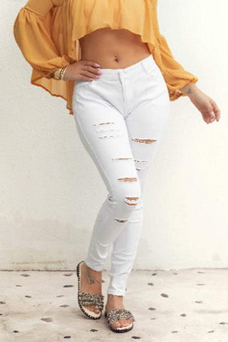 Stylish Broken Holes Jeans