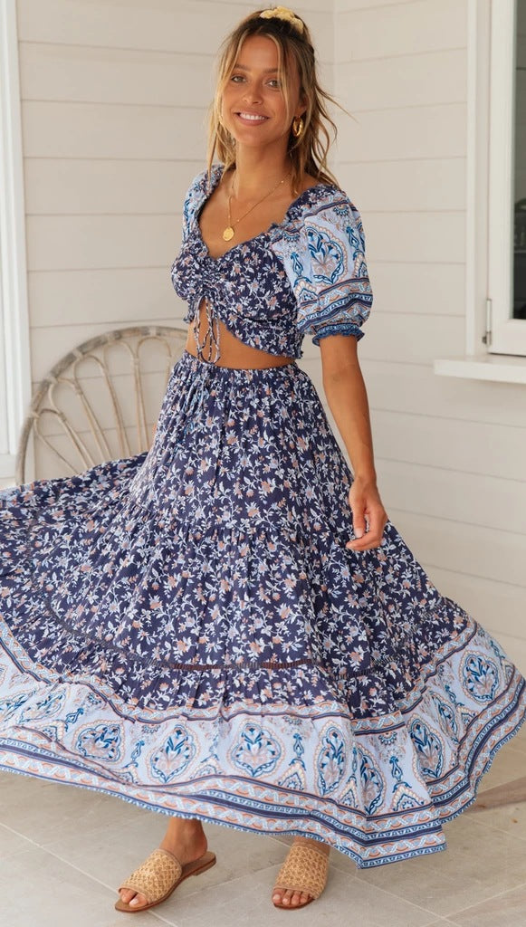 boho-navy-floral-top-and-skirt-matching-sets