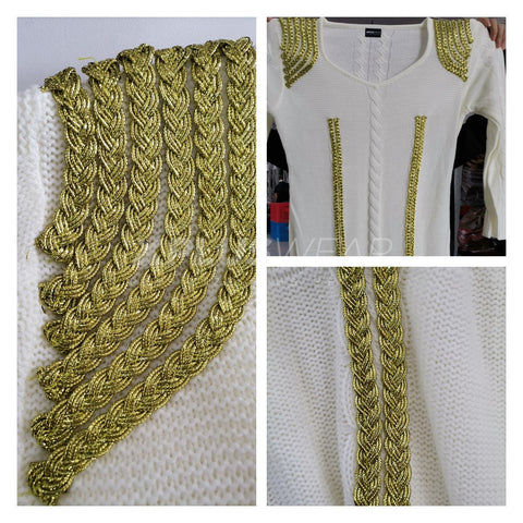 Online-clothing-plus-size-split-joint-long-sleeve-with-golden-chain-knit-sweater-midi-dress