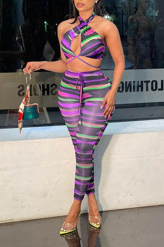Rodress-freeshipping-criss-cross-patchwork-halter-neck-top-pants