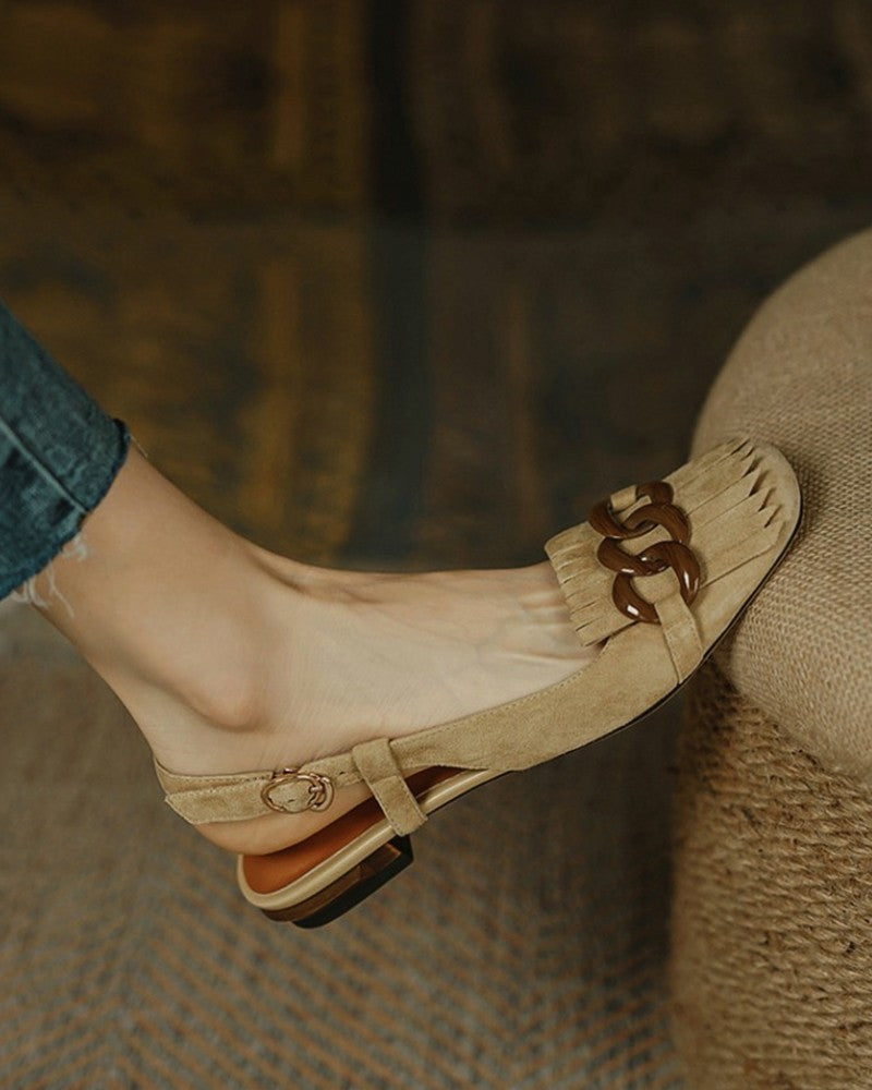 buckle-tassel-upper-sqaure-toe-flat-slip-on