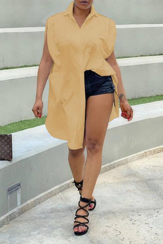 Rodress-freeshipping-button-up-turndown-collar-plus-size-top