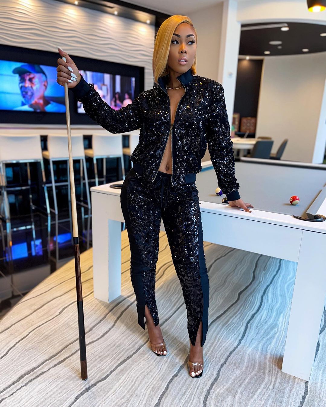 Free-shipping-online-clothing-pre-sale-plus-size-sequin-long-sleeve-jacket-front-slit-pants-two-pieces-set