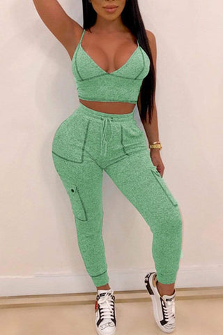 Sexy Fashion Sling Top Trousers Set