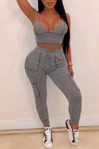 Sexy Fashion Sling Top Trousers Set