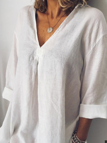 Long Sleeve V Neck Casualdress