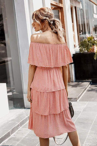 Fashion Off Shoulder Cake Dress