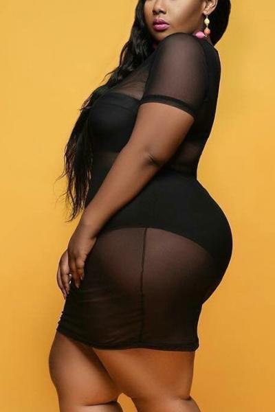 Plus Size Sexy See-through Dress