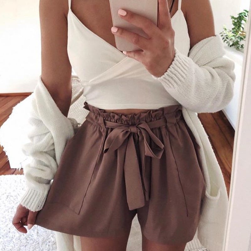 Beach High Waist Shorts Ladies Shorts