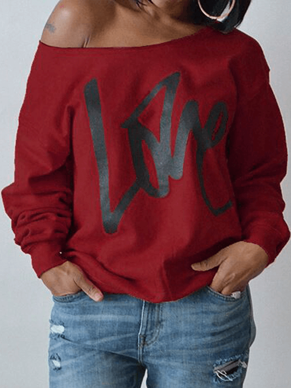 Leisure Letters Printing Cotton Pullover