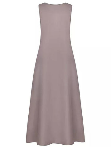Women's A-Line Dress Maxi long Dress - Sleeveless Color Block Patchwork Summer Plus Size Casual Holiday Vacation 2020 White Red Khaki Dusty Blue S M L XL XXL XXXL XXXXL XXXXXL