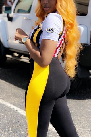Casual Sports Striped Two-piece