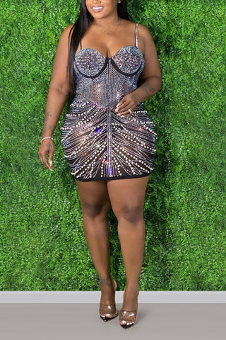 Online-clothing-plus-size-sequin-mini-dresses-sleeveless-sling