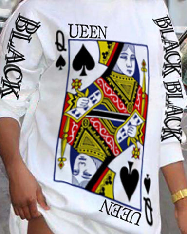 Online-clothing-poker-letter-print-long-sleeve-casual-dress-1