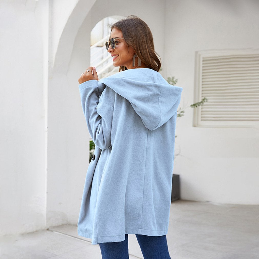 Free-shipping-online-clothing-fashion-lapel-pure-colour-overcoat
