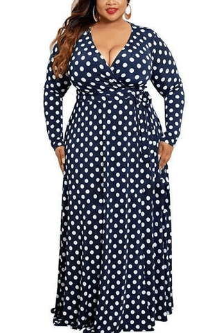 Plus Size Dot Maxi Dress