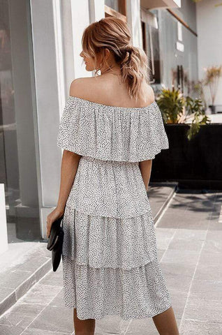 Fashion Off Shoulder Cake Dress