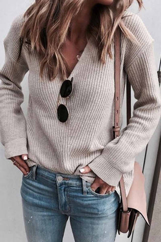 Fashion Sexy Fashion V-neck Knitted Sweater