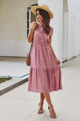 Sleeveless Polka Dot Dress