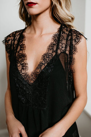 Adorable in Lace V-neck Top