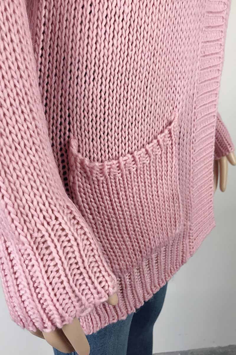 Solid Loose Sleeve Sweater Cardigan