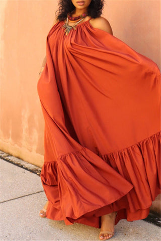 Casual Solid Backless Spaghetti Strap Loose Sling Dress