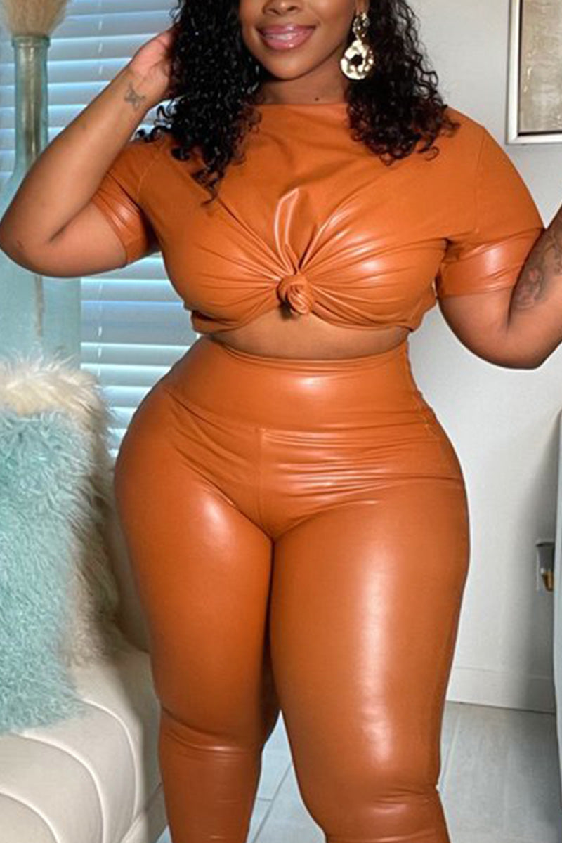 Free-shipping-online-clothing-pre-sale-plus-size-pu-leather-long-sleeve-solid-leggings-pants-two-pieces-set