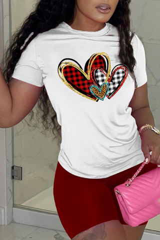 Vintage Print Patchwork O Neck T-Shirts
