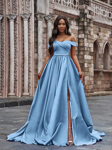 Online-clothing-plus-size-solid-elegant-off-the-shoulder-split-maxi-dress