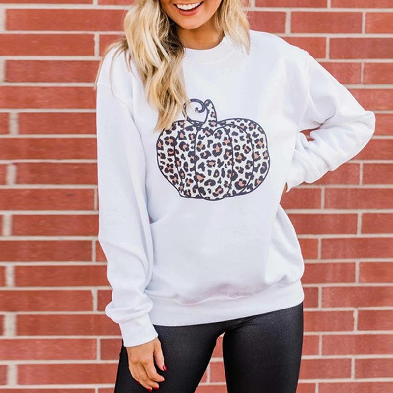 Halloween Pumpkin Leopard Print Sweatshirt