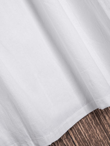 Round Neck Plain Casual Cotton-Blend Casualdress