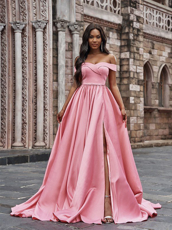 Online-clothing-plus-size-solid-elegant-off-the-shoulder-split-maxi-dress