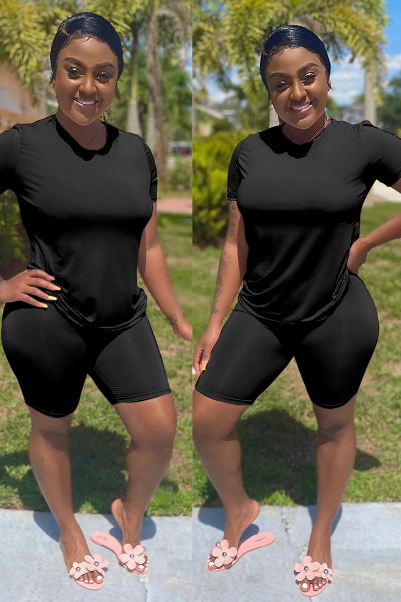 Free-shipping-online-clothing-pre-sale-plus-size-casual-solid-two-pieces-short-set