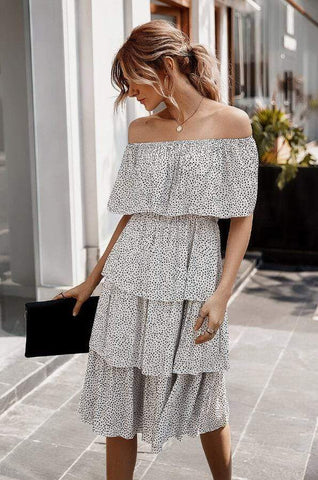 Fashion Off Shoulder Cake Dress