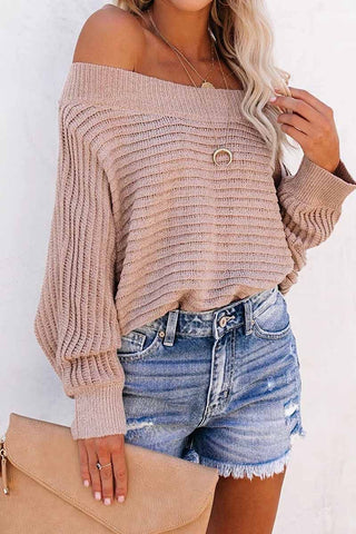 Sexy Striped Off-shoulder Sweater