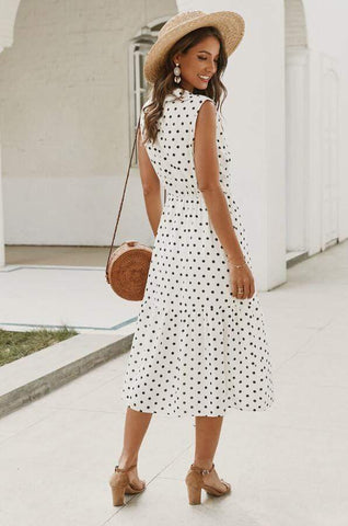 Sleeveless Polka Dot Dress