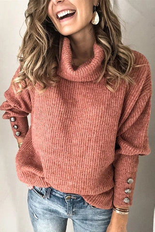 Casual Solid Turtle Neck Sweater