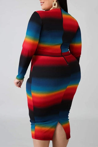 Large Stripe Mesh Dress