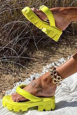 Casual Beach PU Leather Solid Slipper Shoes