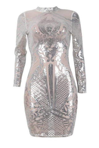 Sexy Fashion Sequin Long Sleeve Dress