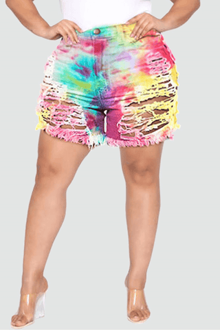 Fashion Casual Hole Plus Size Jean Shorts