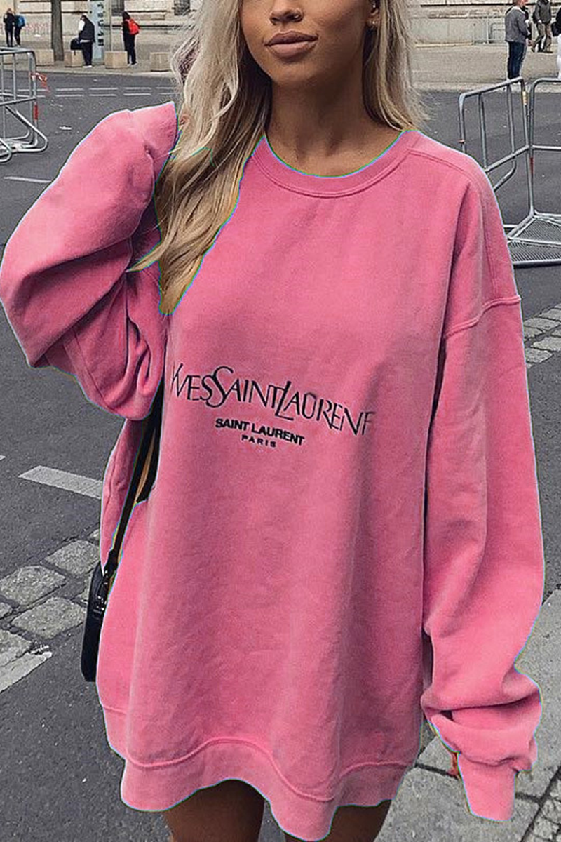 Letter Print Round Neck Sweatshirt